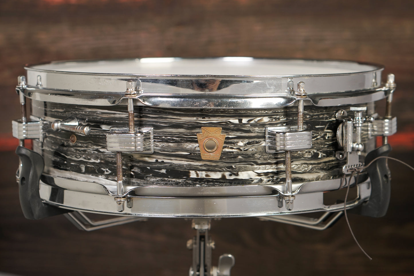 Ludwig 4x14" Downbeat Snare Drum - 1960s Black Oyster Pearl