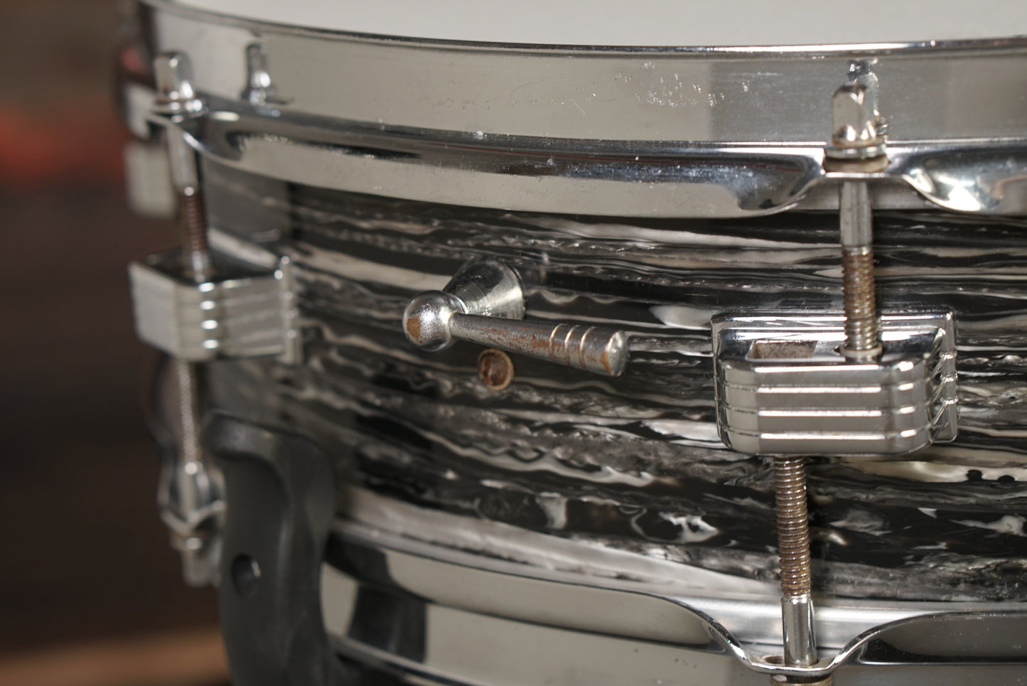Ludwig 4x14" Downbeat Snare Drum - 1960s Black Oyster Pearl
