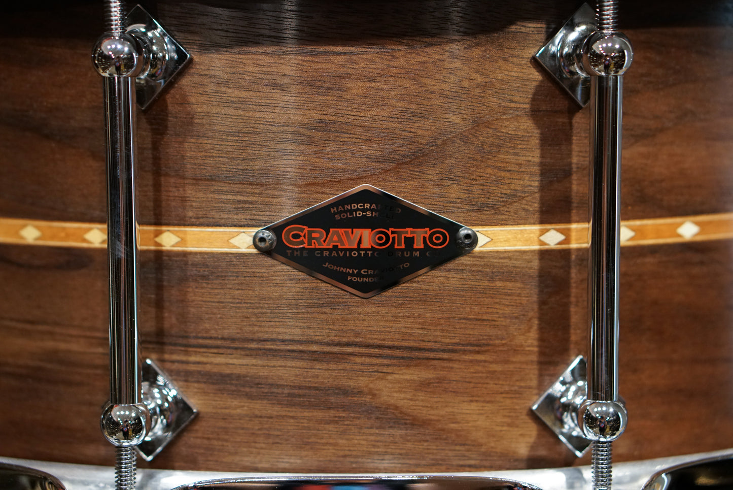 Craviotto 6.5x14" Solid Walnut Snare Drum - Hybrid Edges