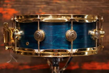 DW 5.5x14" Craviotto Solid Maple Snare Drum - Blue Azure Satin