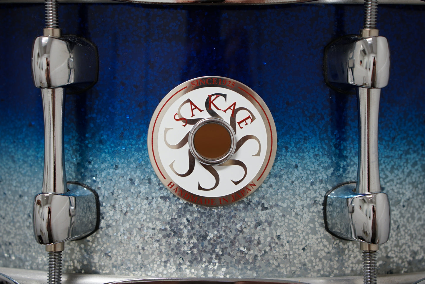 Sakae 5.5x14" Beech Snare Drum - Blue Sparkle Fade