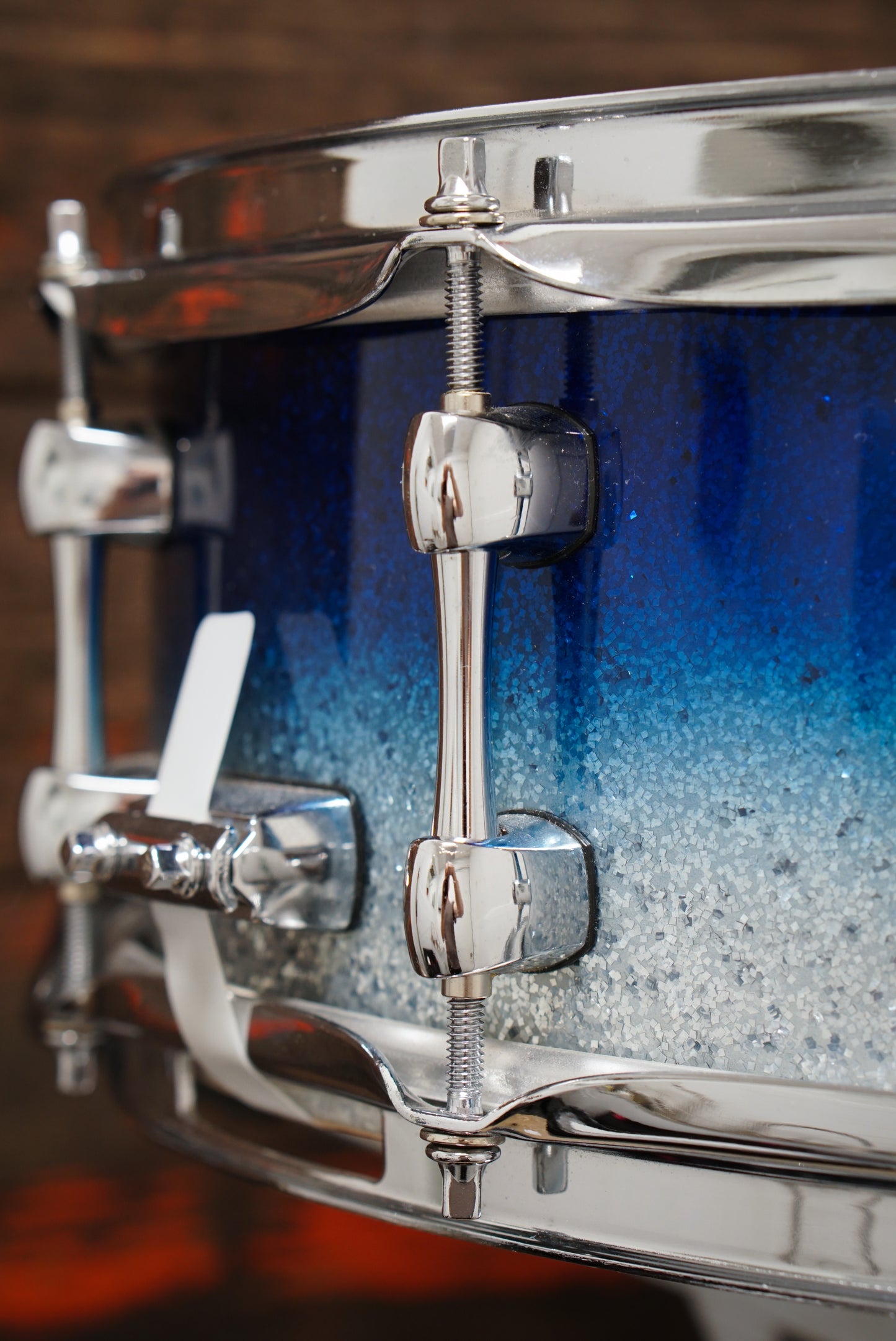 Sakae 5.5x14" Beech Snare Drum - Blue Sparkle Fade