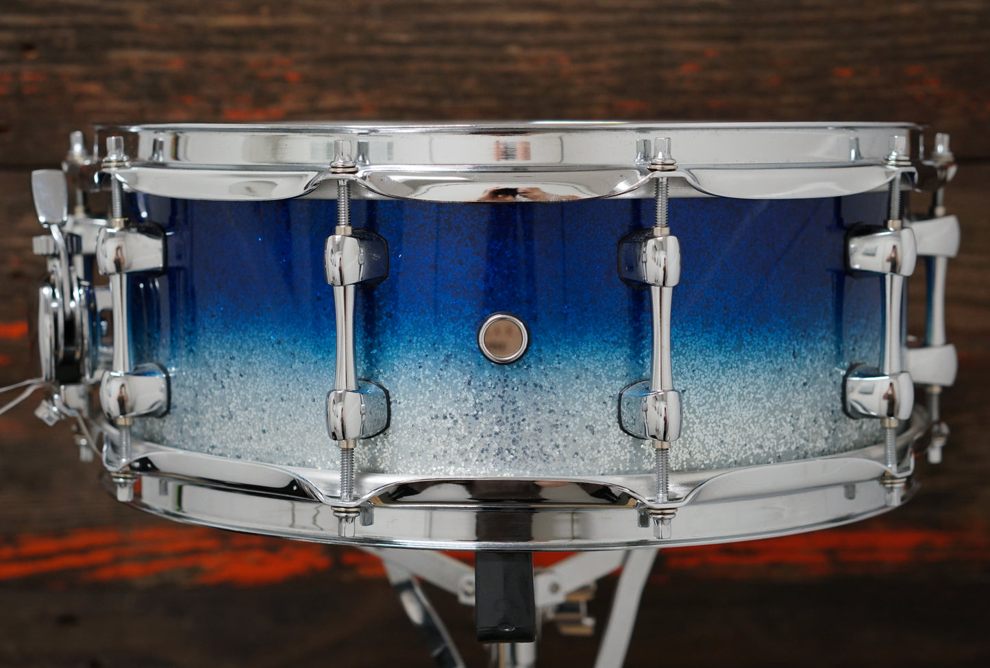 Sakae 5.5x14" Beech Snare Drum - Blue Sparkle Fade