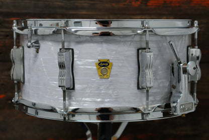 Ludwig 6.5x14" Symphonic Snare Drum - 1960 White Marine Pearl (Rewrap)