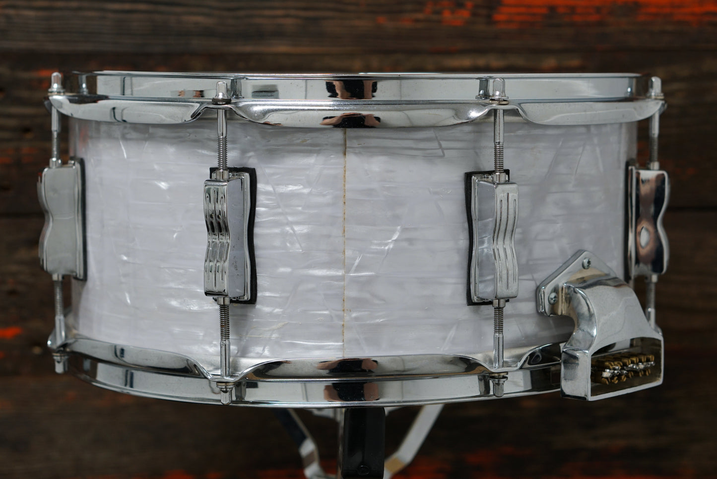 Ludwig 6.5x14" Symphonic Snare Drum - 1960 White Marine Pearl (Rewrap)