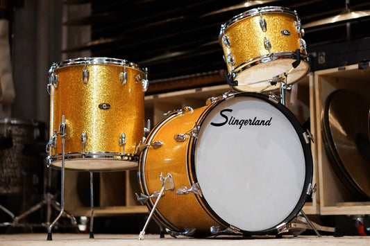 Slingerland 12/14/18" Drum Set - 1969 Gold Sparkle