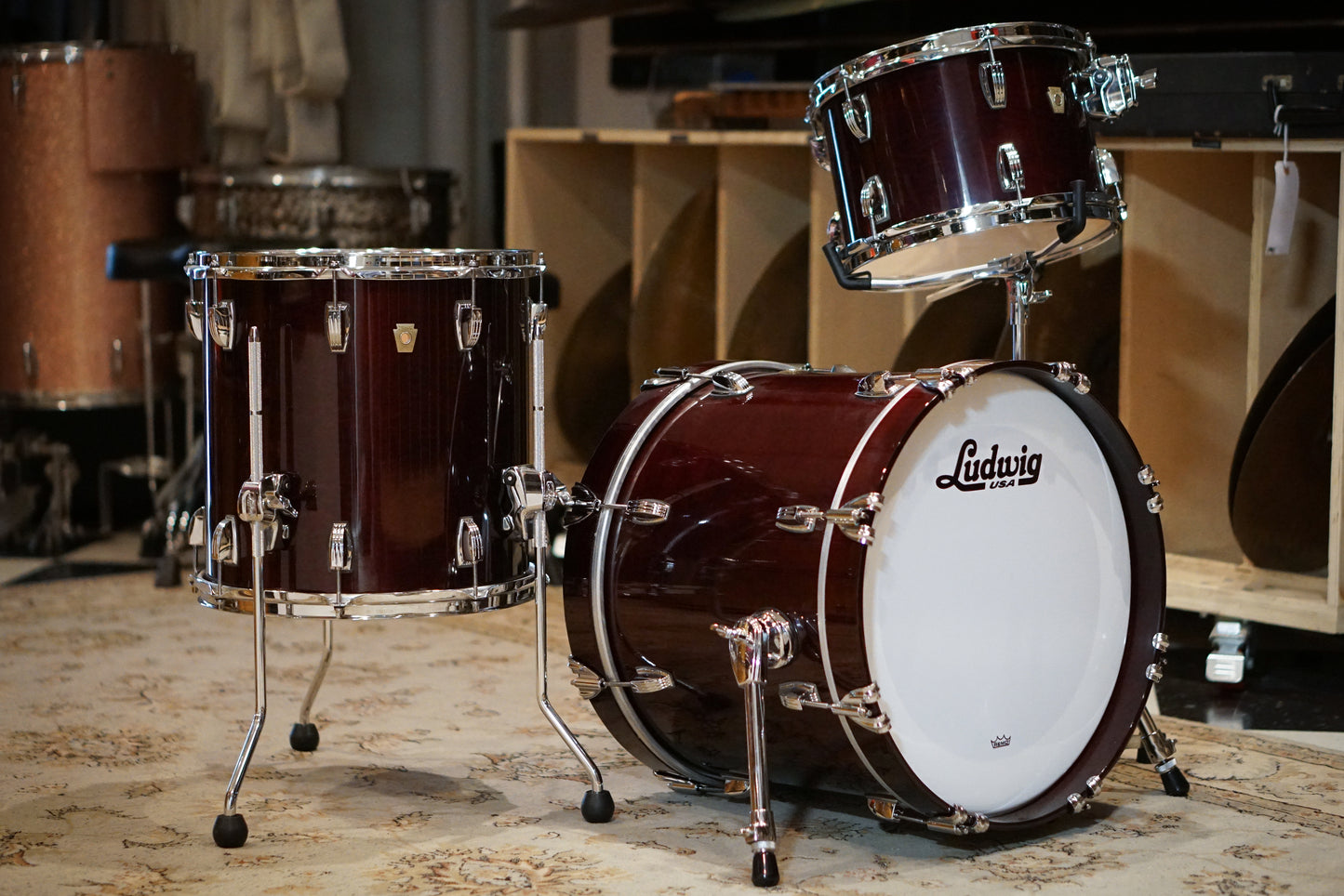 Ludwig 12/14/18" Classic Maple Jazzette Drum Set - Cherry Stain