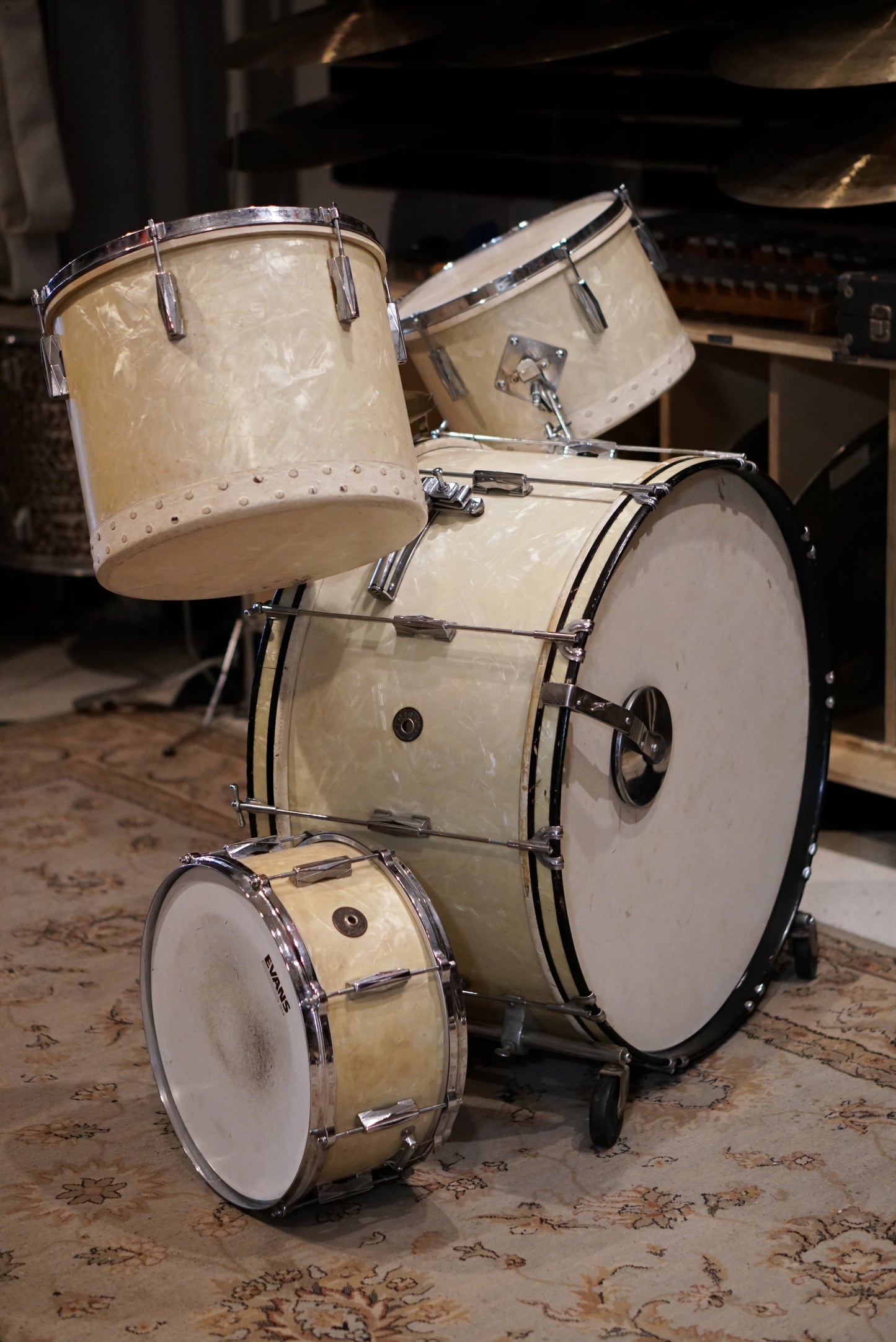 Gretsch 13/14/28/6.5x14" Broadkaster Roll-Away Outfit Drum Set - 1940s WMP