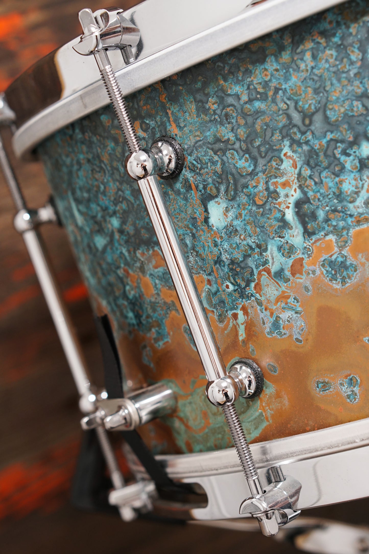 Stauffer Percussion 6.5x13" Phattie Maple Snare Drum - Azul Copper Patina