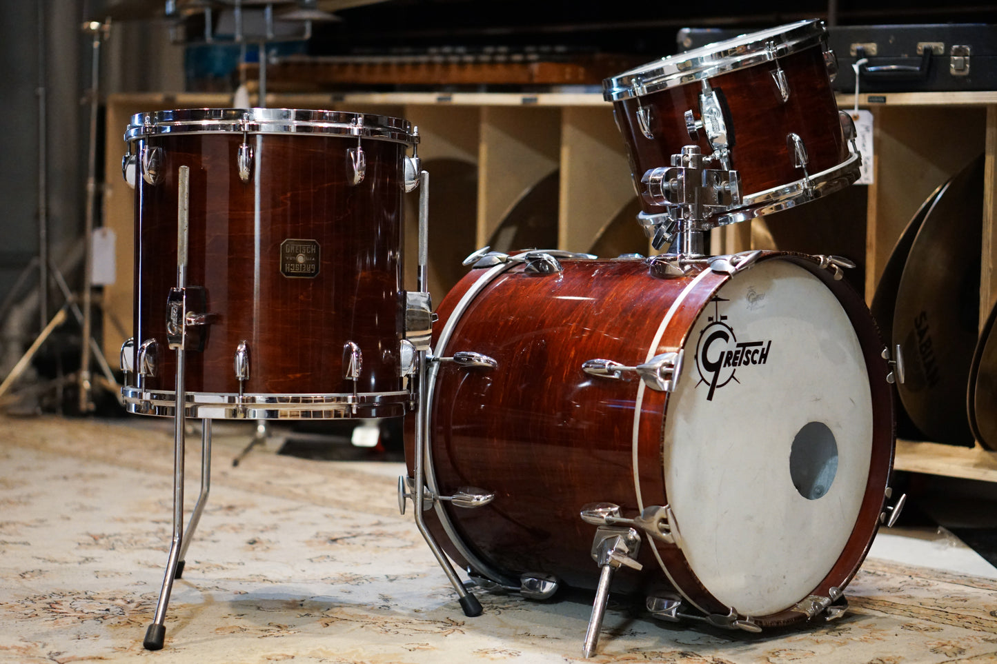 Gretsch 12/14/18" Drum Kit - 1980s Walnut Gloss