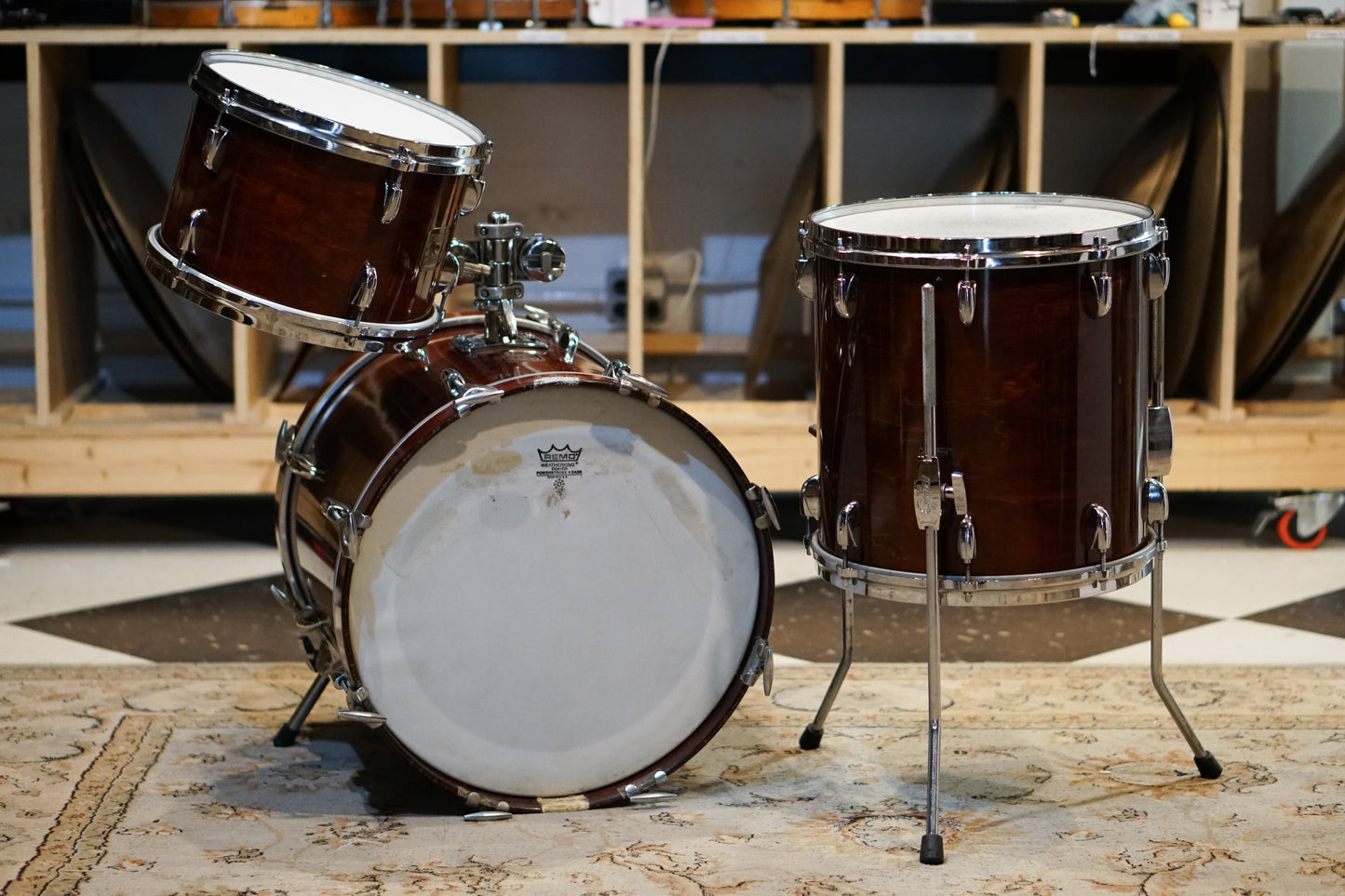 Gretsch 12/14/18" Drum Kit - 1980s Walnut Gloss