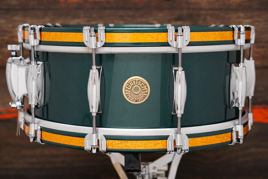 Gretsch 5.5x14" USA Custom Snare Drum - Cadillac Green Lacquer w/Wood Hoops