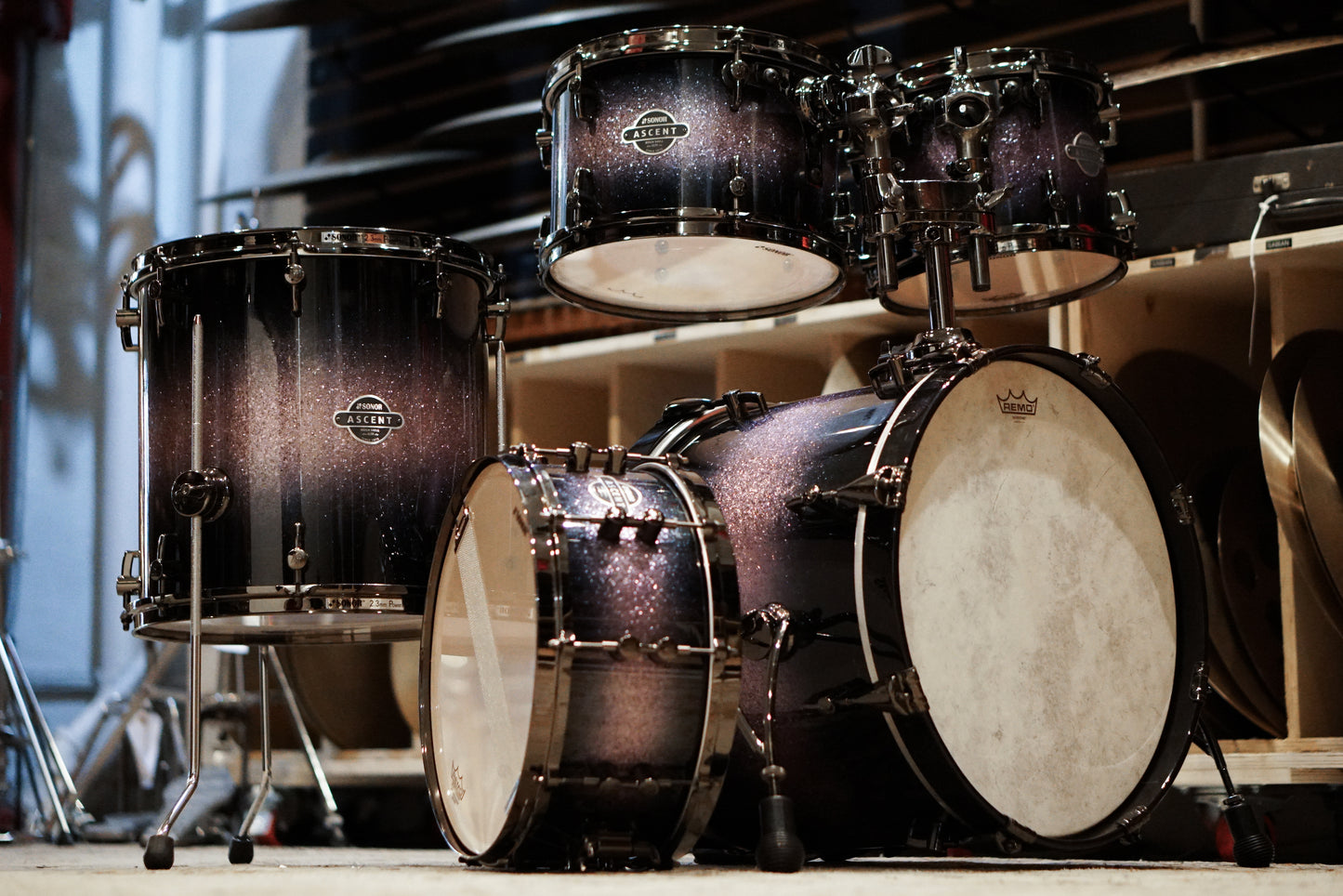 Sonor 10/12/14/18/6.5x14" Ascent Series Drum Set - Purple Diamond