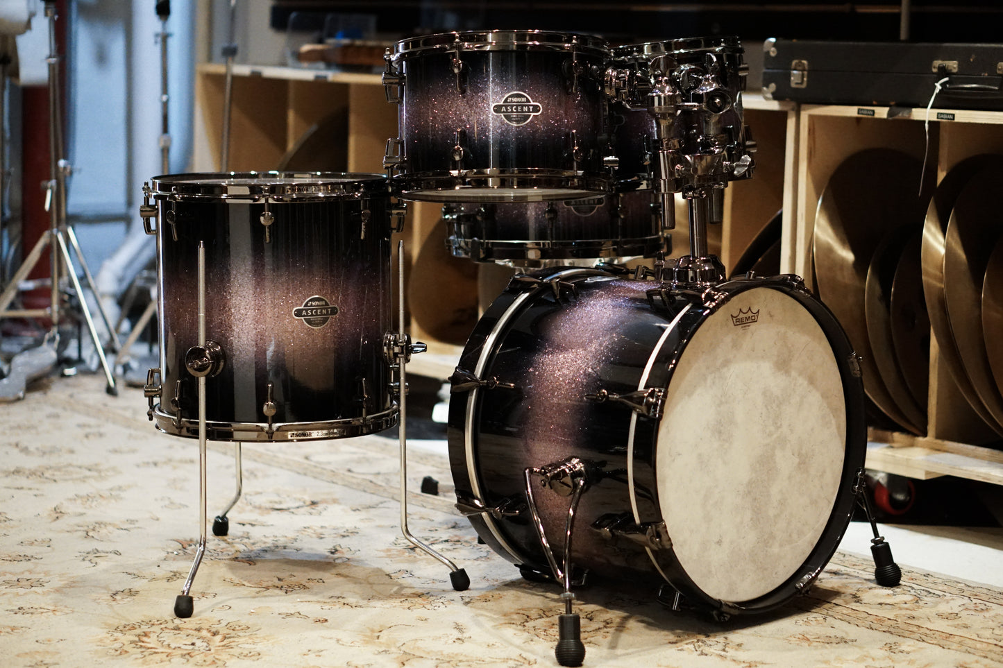 Sonor 10/12/14/18/6.5x14" Ascent Series Drum Set - Purple Diamond