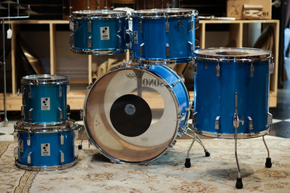 Sonor 10/12/13/14/16/22" Phonic Series Drum Set - 1980s Metallic Blue