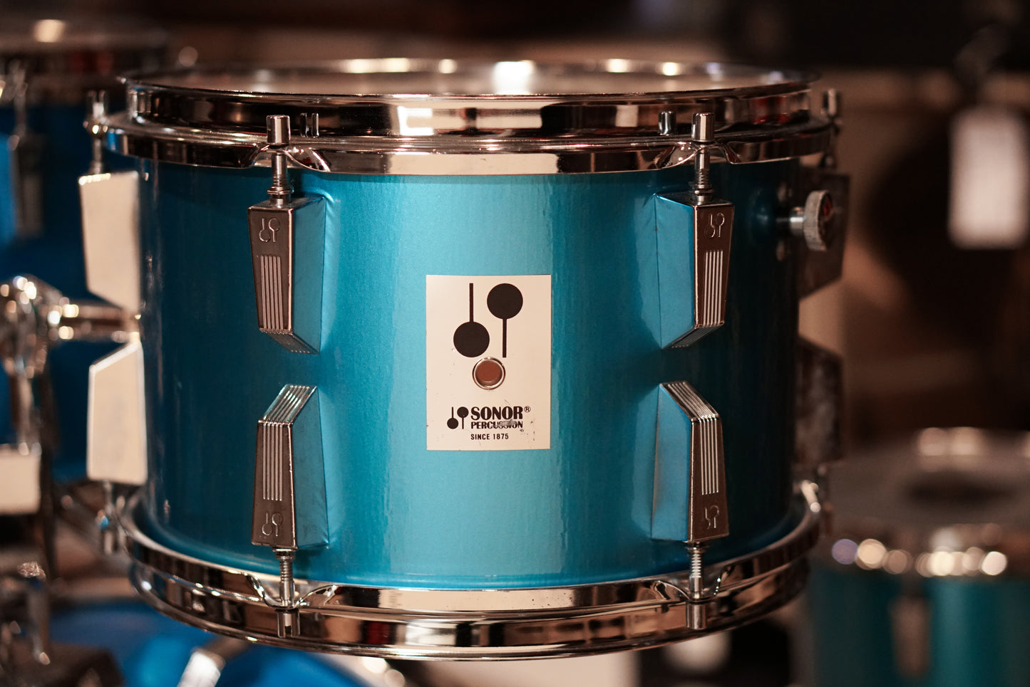 Sonor 10/12/13/14/16/22" Phonic Series Drum Set - 1980s Metallic Blue