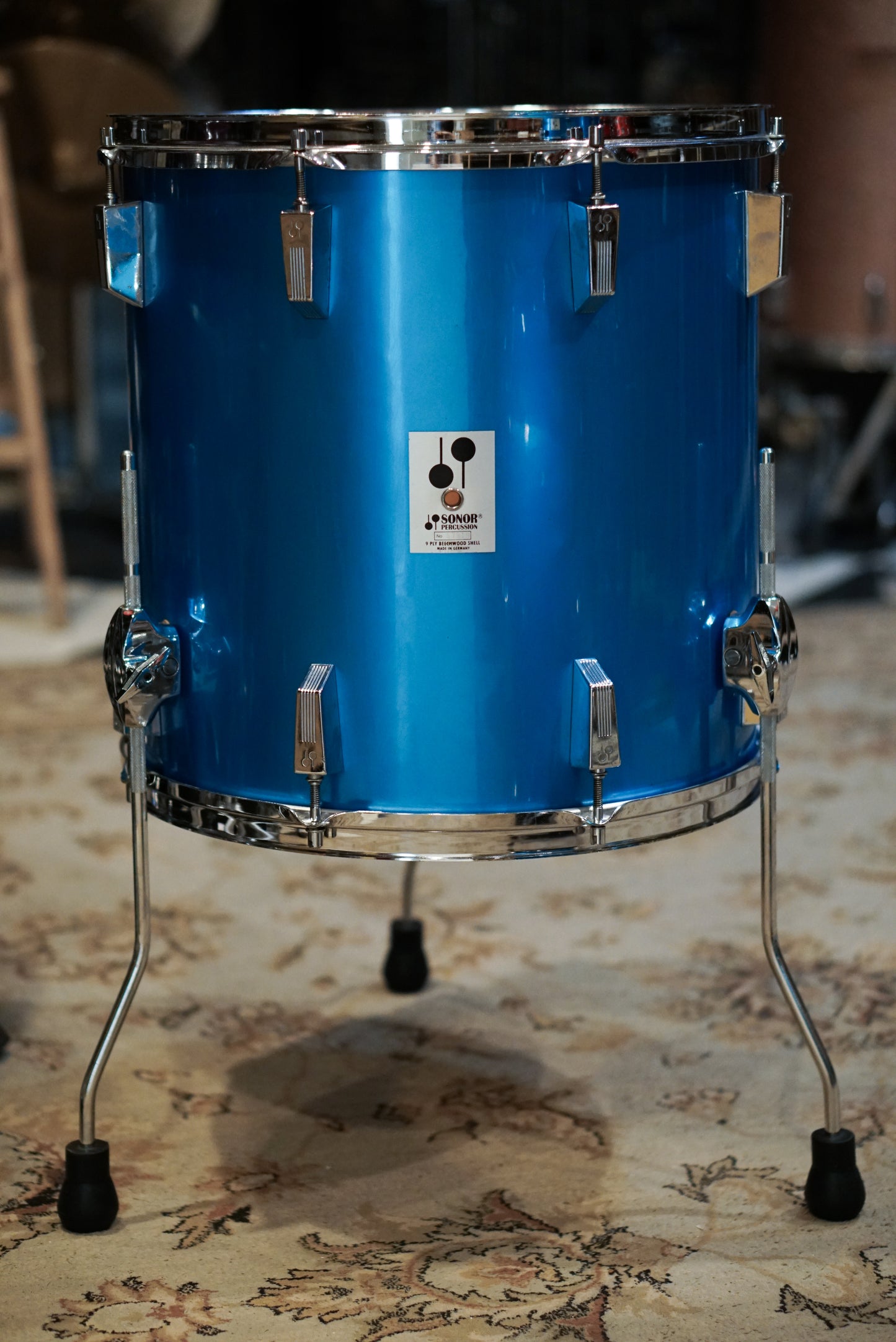 Sonor 10/12/13/14/16/22" Phonic Series Drum Set - 1980s Metallic Blue