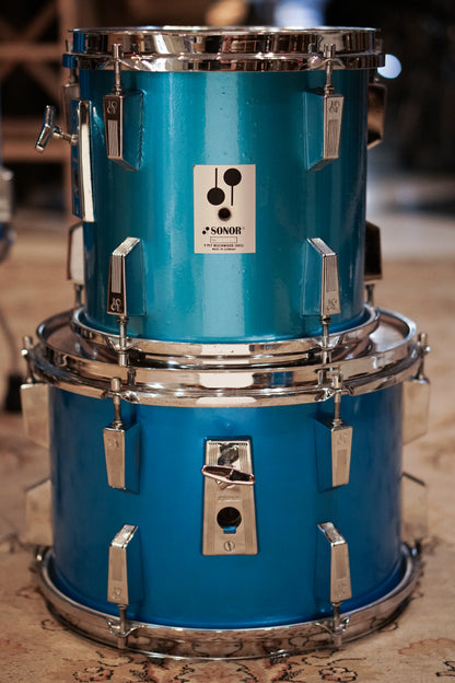 Sonor 10/12/13/14/16/22" Phonic Series Drum Set - 1980s Metallic Blue