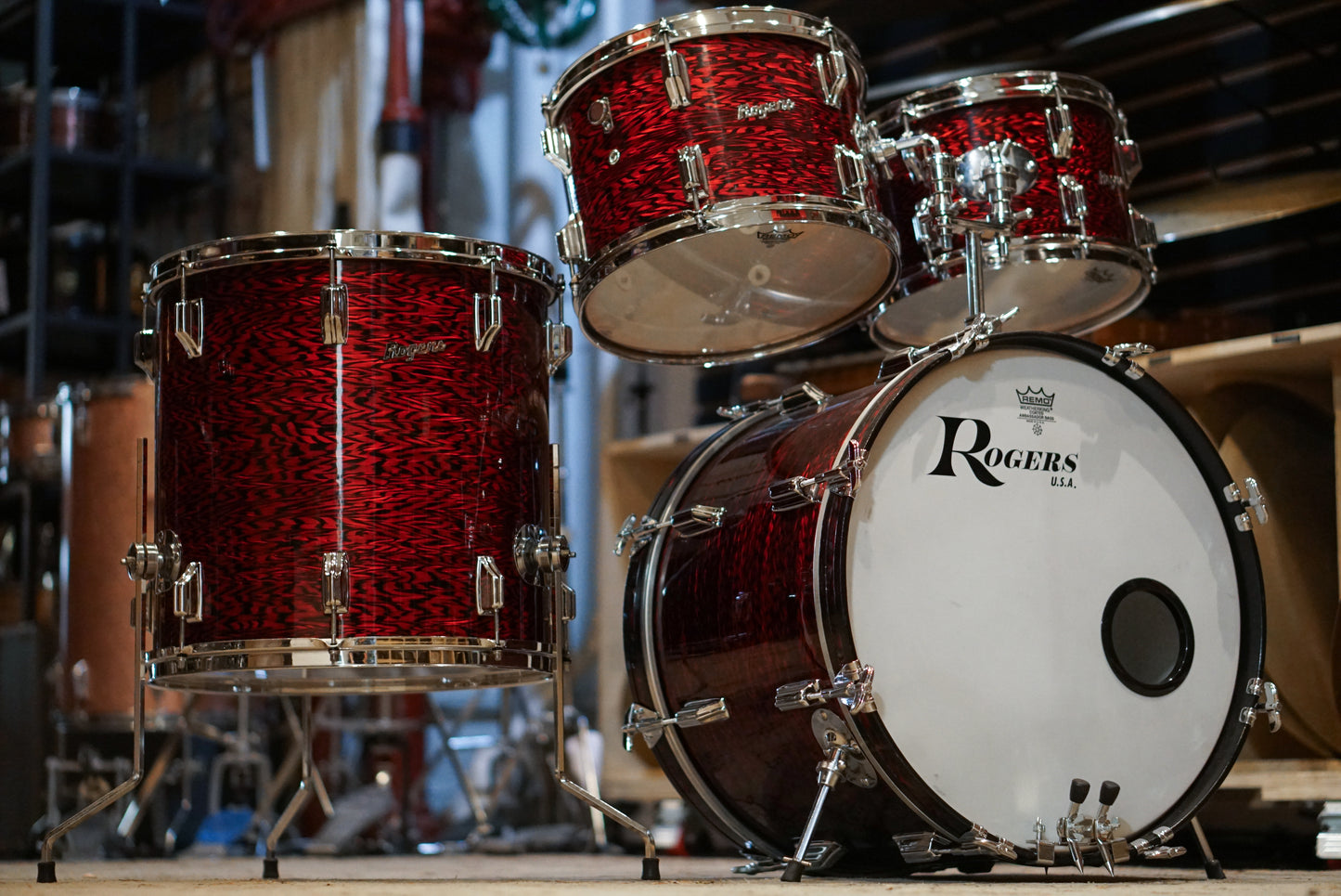 Rogers 12/13/16/20" Londoner Outfit Drum Set - 1960s Red Onyx