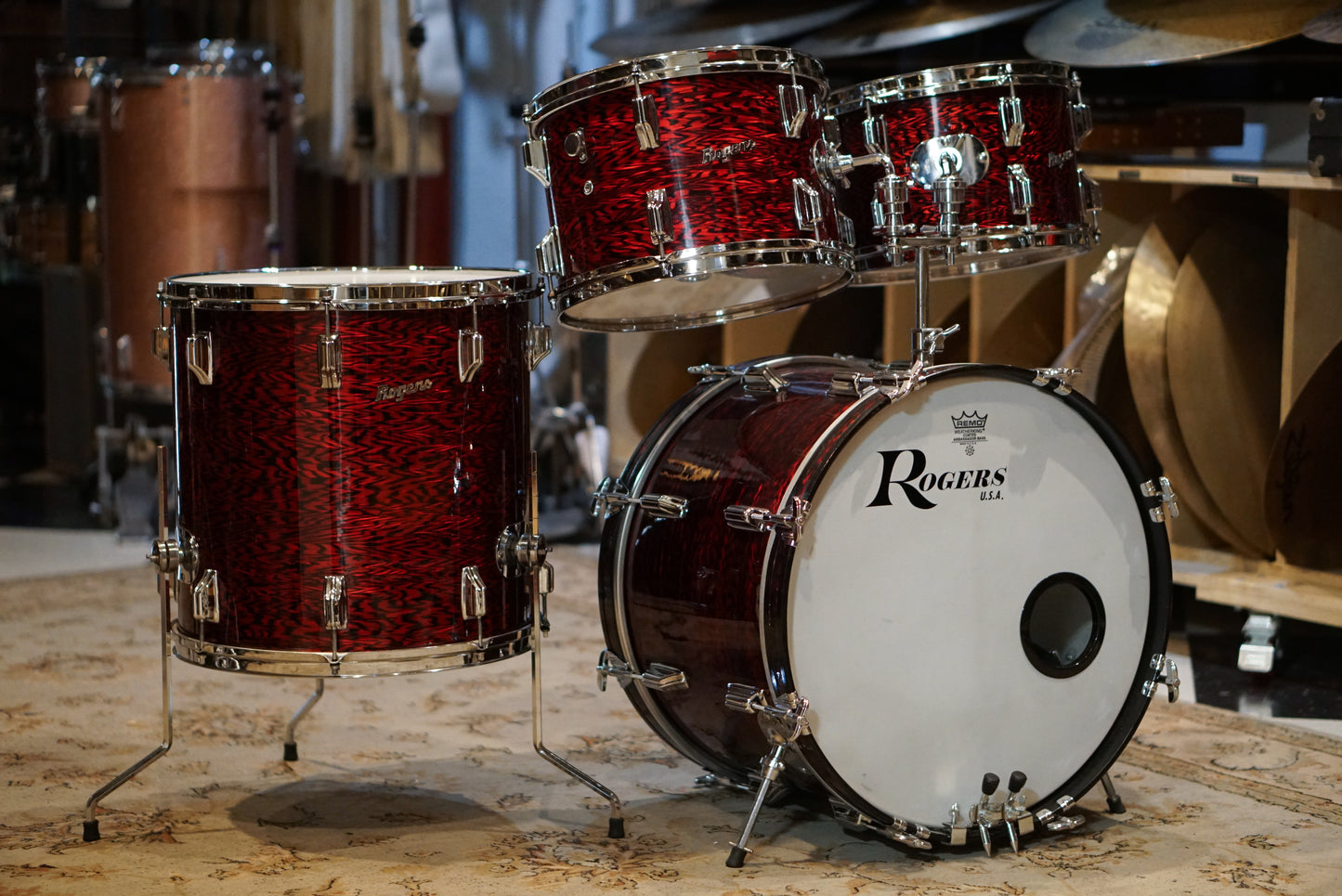 Rogers 12/13/16/20" Londoner Outfit Drum Set - 1960s Red Onyx