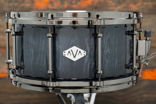 AVA 7x14" Red Oak Super Stave Shell Snare Drum - Grey Filled Grain Gloss