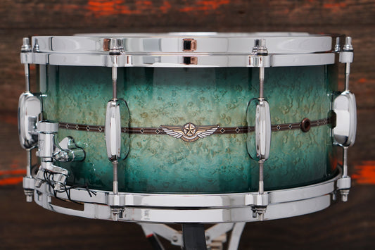 Tama 6.5x14" Star Maple Snare Drum - Cerulean Birdseye Maple Burst