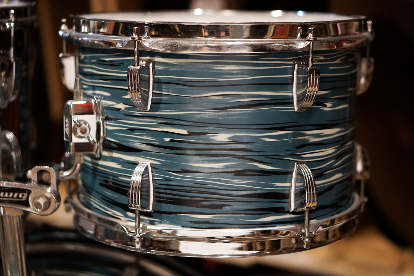 Ludwig 12/13/14/16/22" Hollywood+ Drum Set - 1970s Oyster Blue Pearl