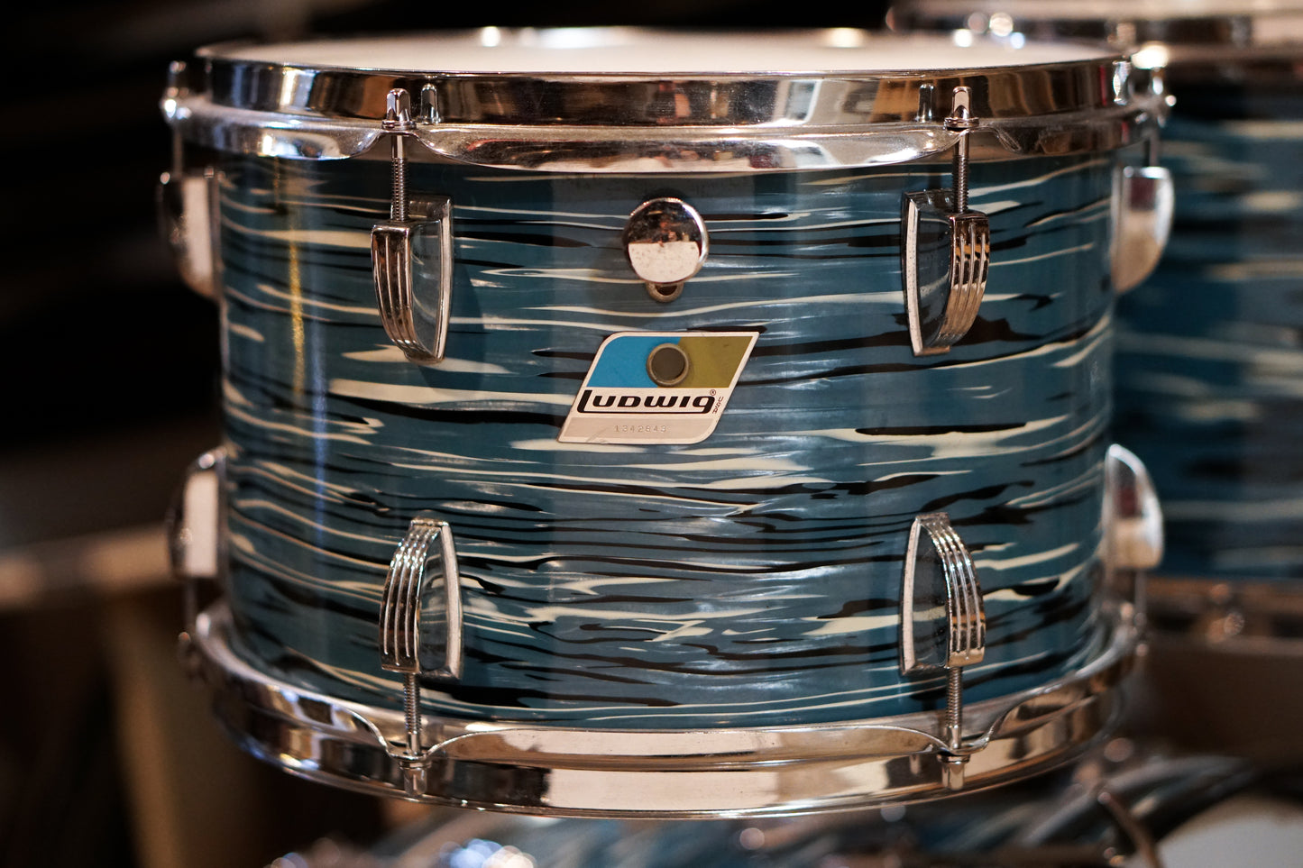 Ludwig 12/13/14/16/22" Hollywood+ Drum Set - 1970s Oyster Blue Pearl