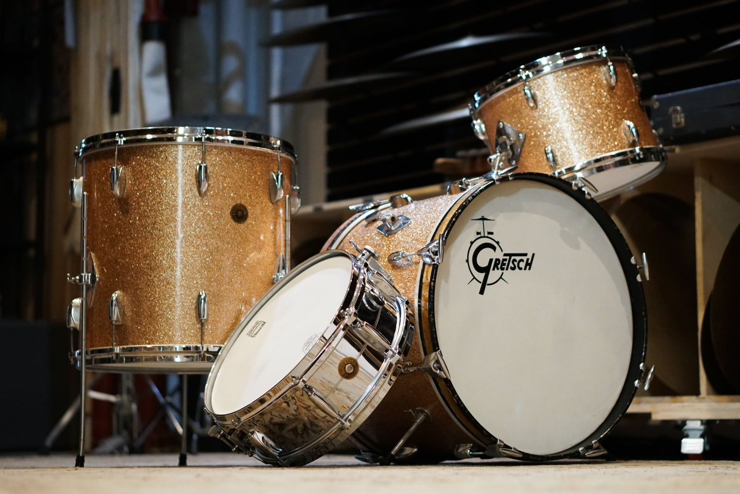 Gretsch 13/16/20/5x14" Name Band Drum Set - 1960s Champagne Sparkle