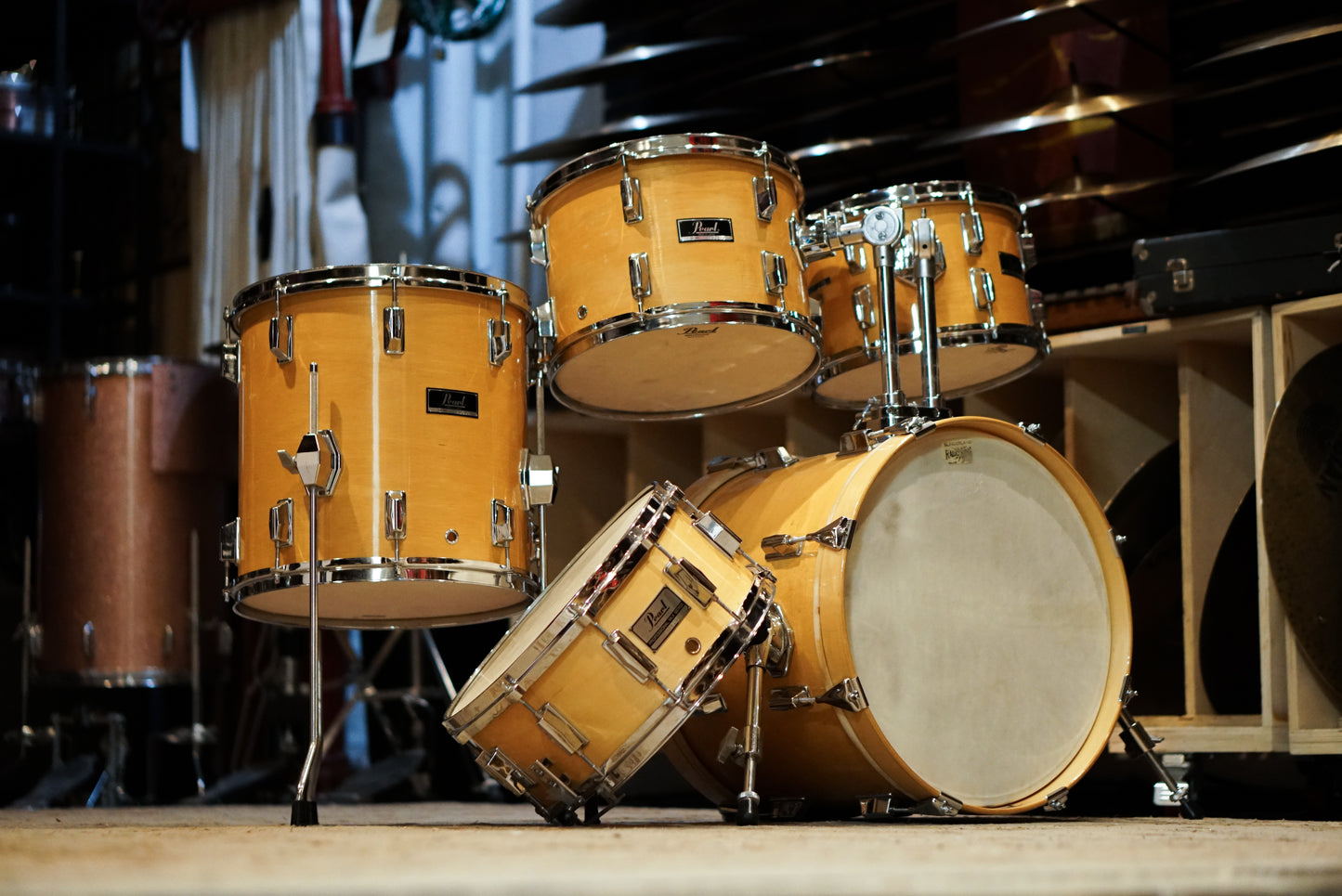 Pearl 12/13/14/18/6x14" Drum Set - Mel Lewis' Natural Maple