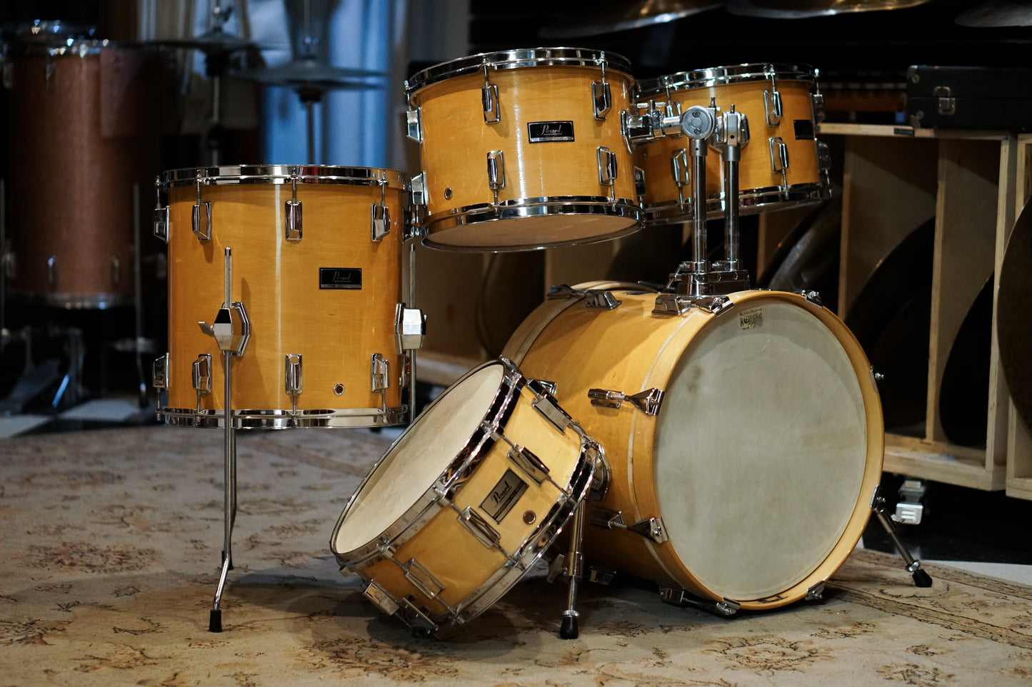 Pearl 12/13/14/18/6x14" Drum Set - Mel Lewis' Natural Maple