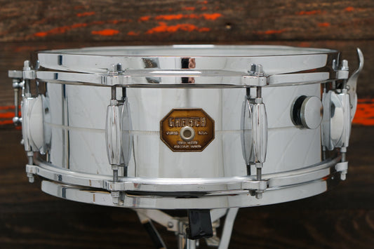 Gretsch 5x14" Metal Snare Drum - 1970s Chrome-Over-Brass