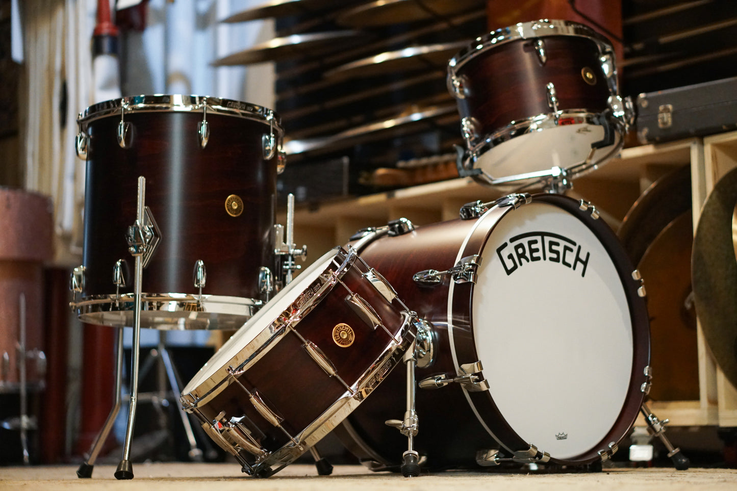 Gretsch 12/14/18 Broadkaster Drum Set - Satin Walnut