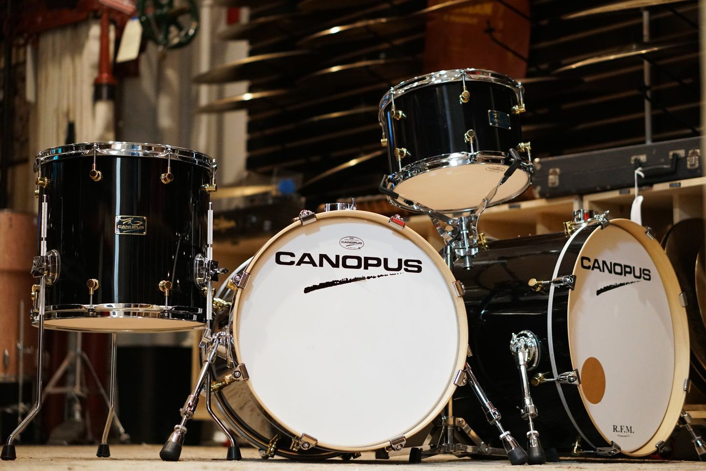 Canopus 12/14/18/20" RFM Maple Drum Set - Black Lacquer