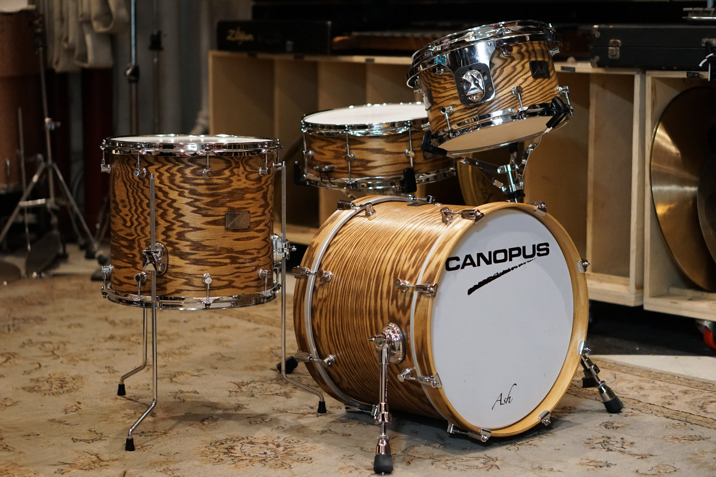 Canopus 12/14/18/5.5x14" Ash Series Drum Set - Natural Grain Oil