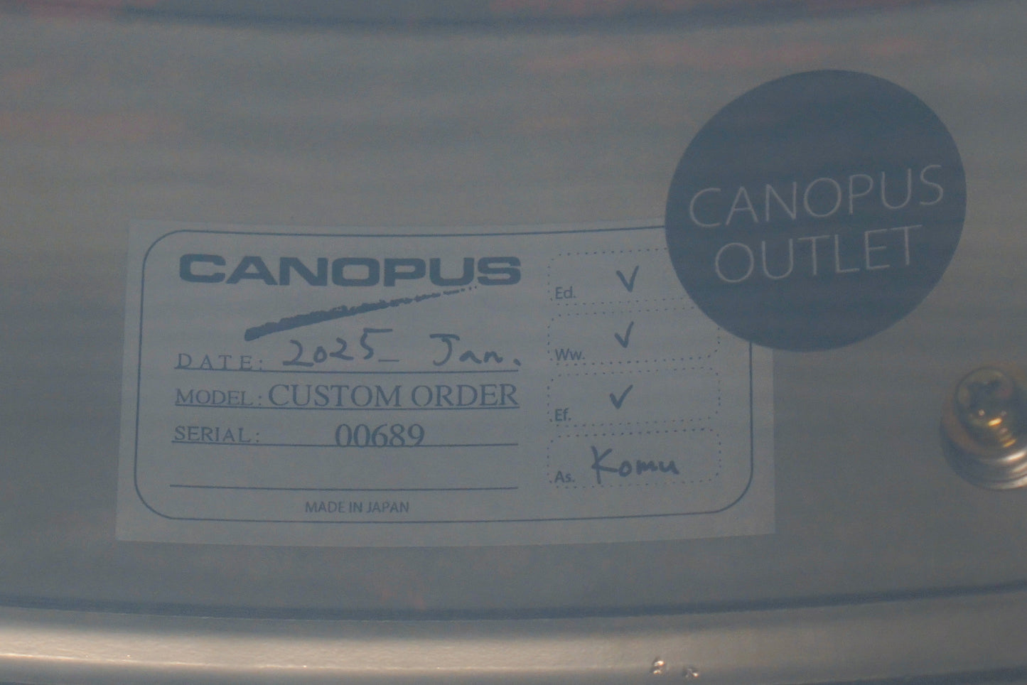 Canopus 6.5x14" Limited Edition Aluminum 1.2mm Snare Drum