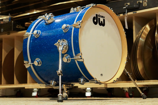 DW 14x18" Collector's Jazz Series Bass Drum - Blue Glass Glitter
