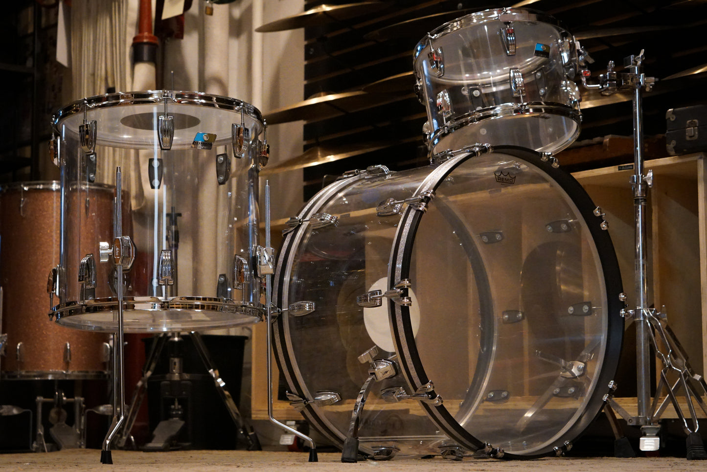 Ludwig 13/16/24" Pro Beat Drum Set - Clear Vistalite