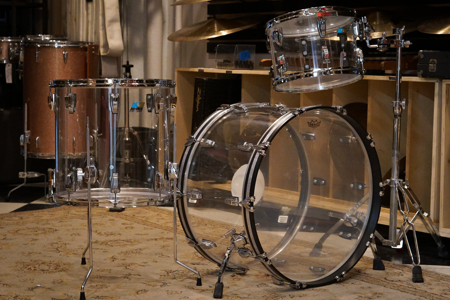 Ludwig 13/16/24" Pro Beat Drum Set - Clear Vistalite