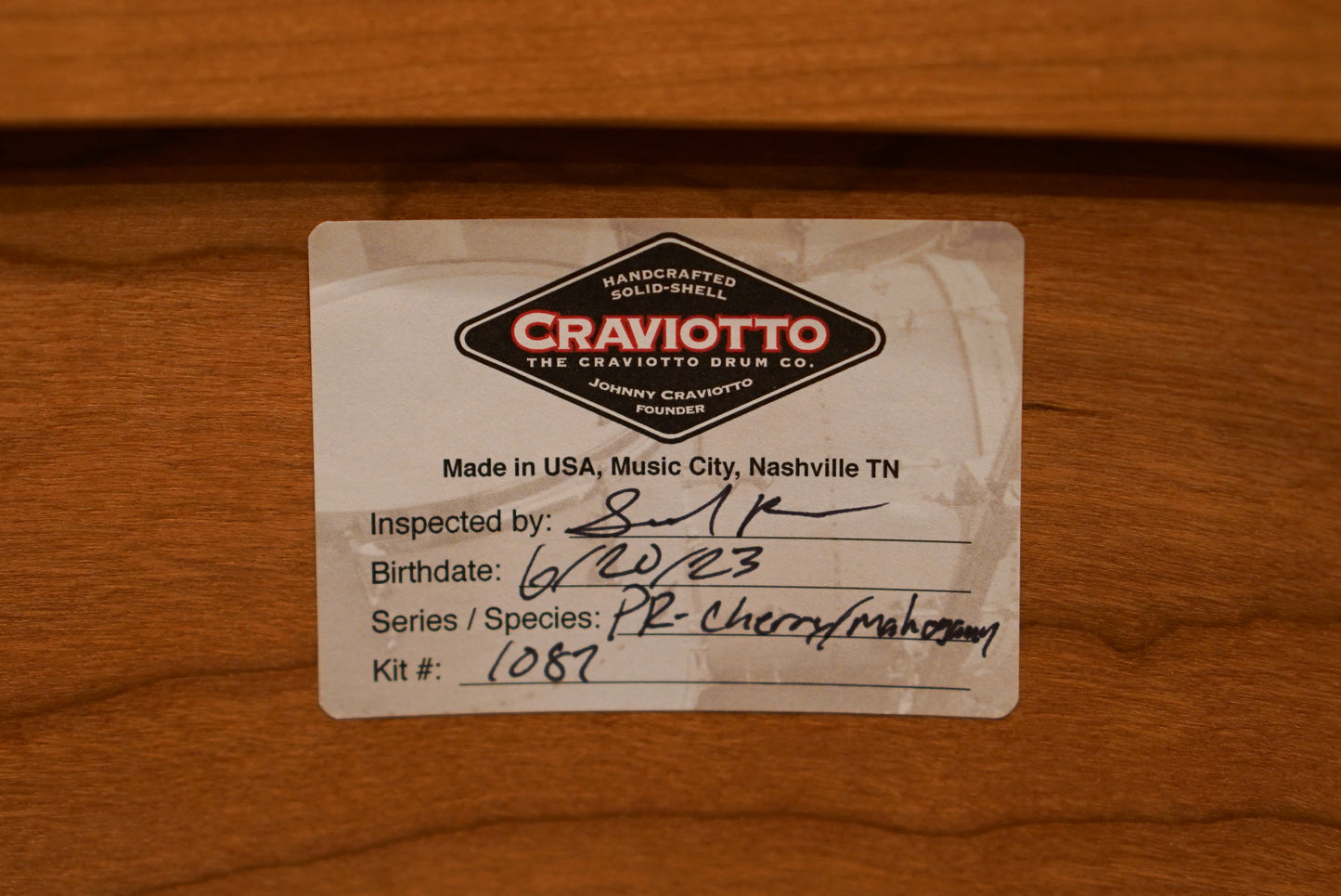 Craviotto 11/13/15/16/17/22" Private Reserve Cherry/Mahogany Drum Set