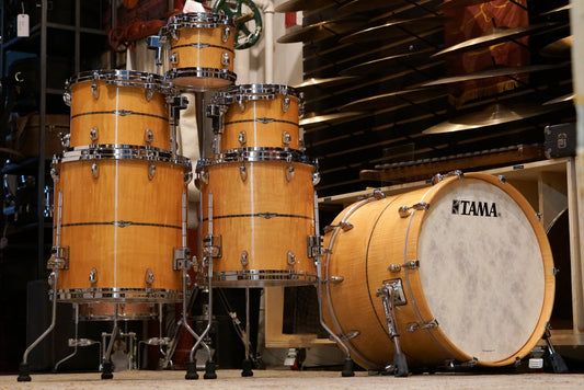 Tama 8/10/12/14/16/22" Star Maple Drum Set - Gloss Natural Curly Maple - w/ Cases