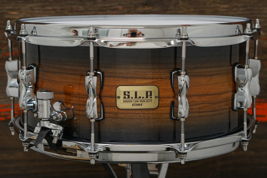 Tama 6.5x14" S.L.P. Bubinga/Maple Snare Drum - Midnight Zebrawood Burst
