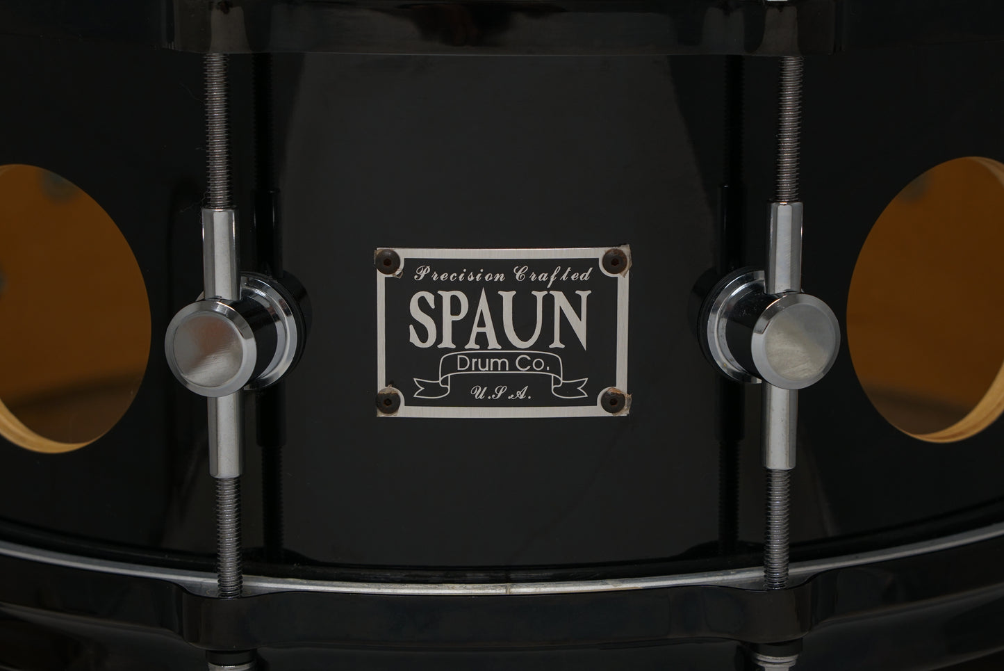 Spaun 6x14" Vented Gloss Black Snare Drum