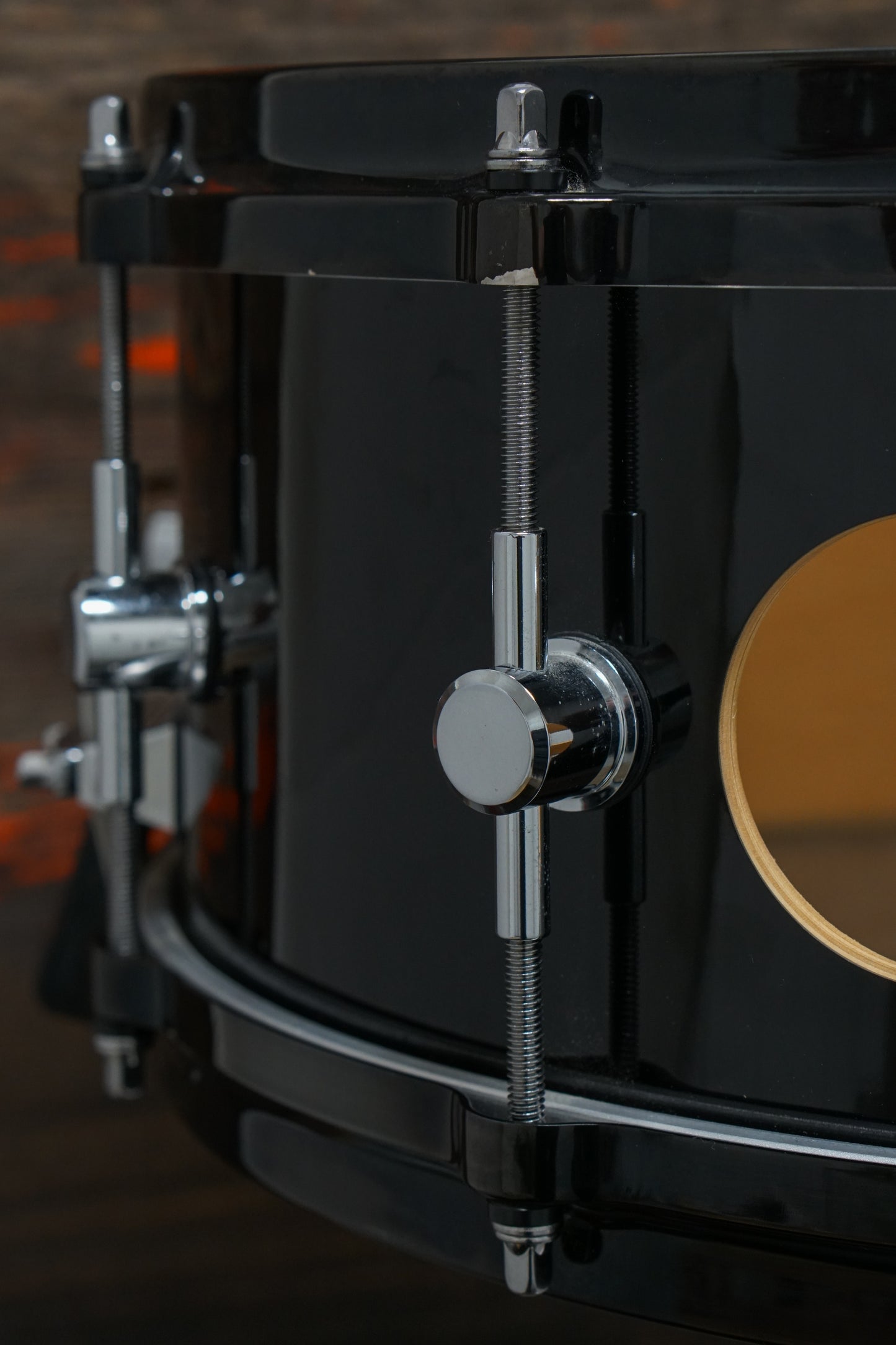 Spaun 6x14" Vented Gloss Black Snare Drum