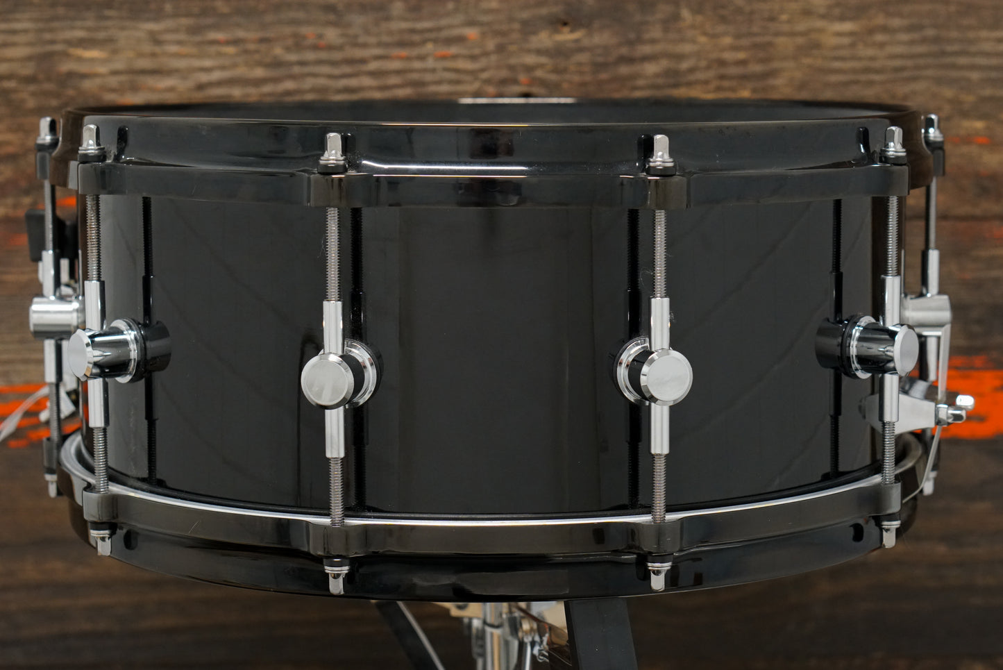Spaun 6x14" Vented Gloss Black Snare Drum