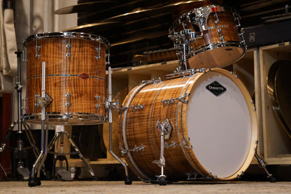 Craviotto 12/14/18" Private Reserve Burnt Curly Maple Drum Set w/Abalone Inlay