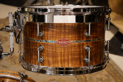 Craviotto 12/14/18" Private Reserve Burnt Curly Maple Drum Set w/Abalone Inlay