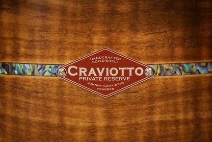 Craviotto 12/14/18" Private Reserve Burnt Curly Maple Drum Set w/Abalone Inlay