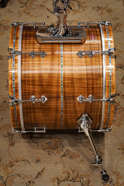 Craviotto 12/14/18" Private Reserve Burnt Curly Maple Drum Set w/Abalone Inlay