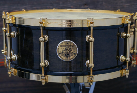 Pearl 5.5x14" 50th Anniversary Solid Maple Snare Drum - Black Mist Lacquer - Sucherman